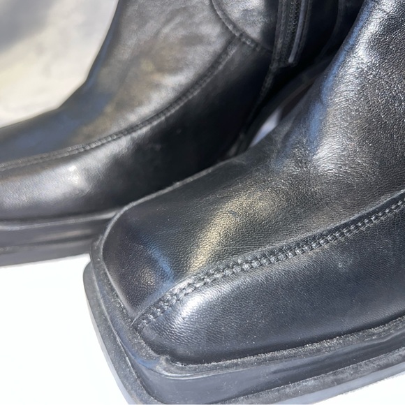 ASOS Design Black Leather Mid-Calf Block Heel Boots - Sz UK 9 - Picture 10 of 10